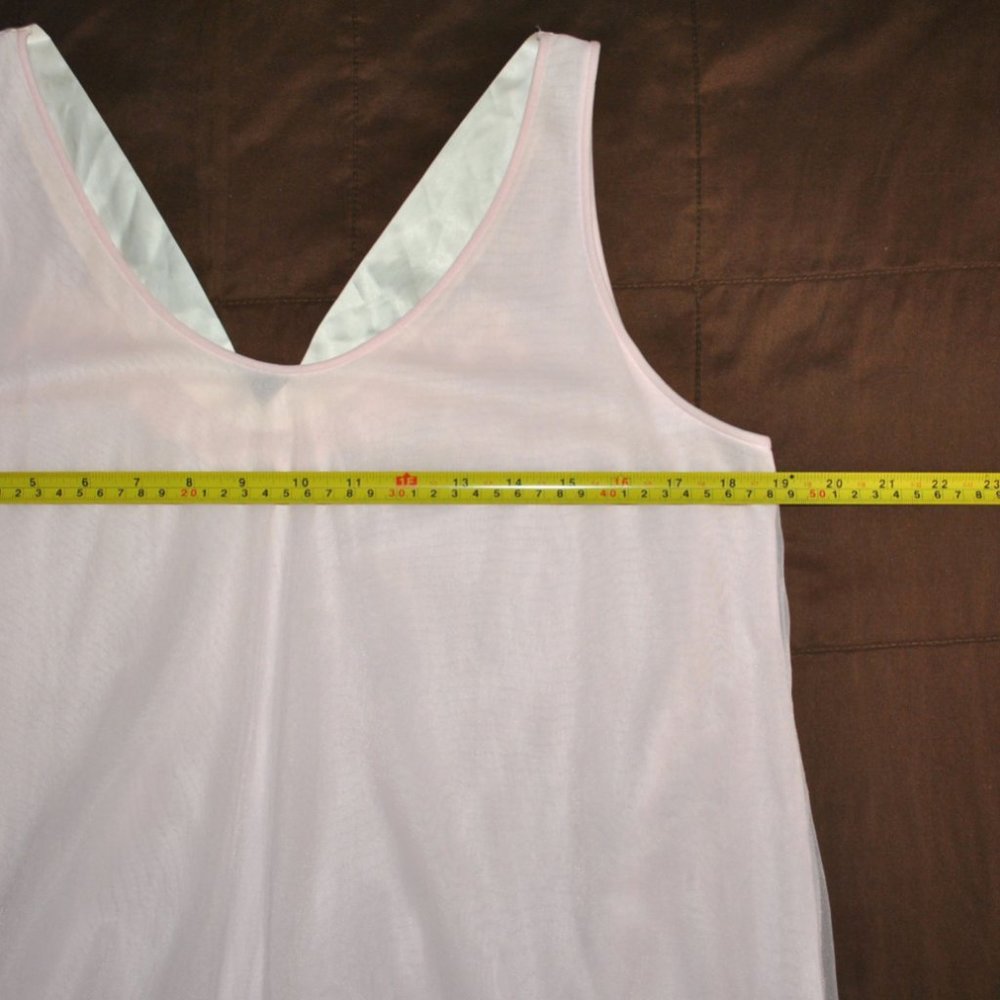 Vintage Sears Peignoir Set Size Small 32-34 Pink & White Short Nightie & Robe - Picture 14 of 15